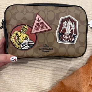 Coach Brown Crossbody Bag with Star Wars Patches